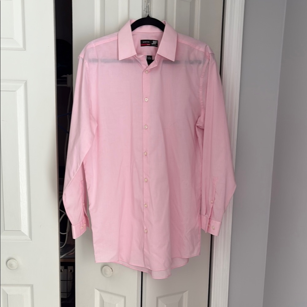 JF J.Ferrar Pink Dress Shirt Classic Collar
